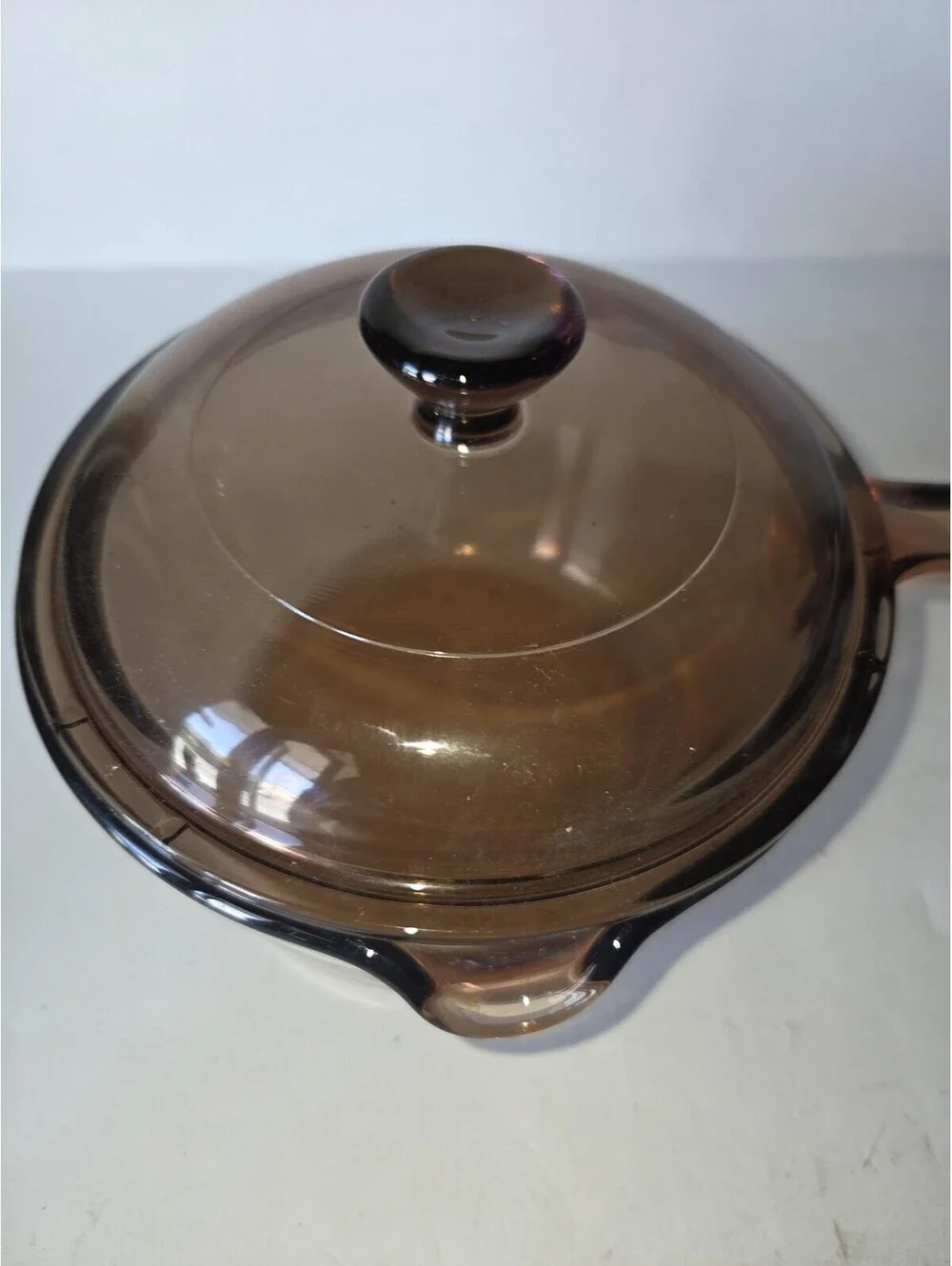 CORNING VISIONS AMBER 1 QUART 1 LITER  SAUCEPAN WITH LID USA SG3